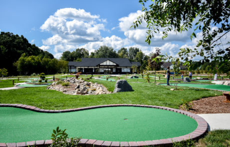 miniature golf course on a bright sunny day