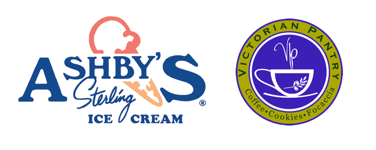 Ashby's ice cream and Victorian Pantry logos